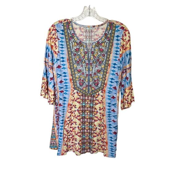 NWT Soft Surroundings Fifi Top‎ in Ecru Multi Size L - Picture 2 of 7